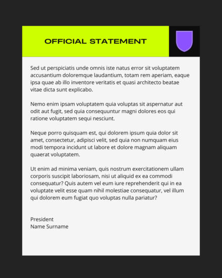template canva Official-Statement